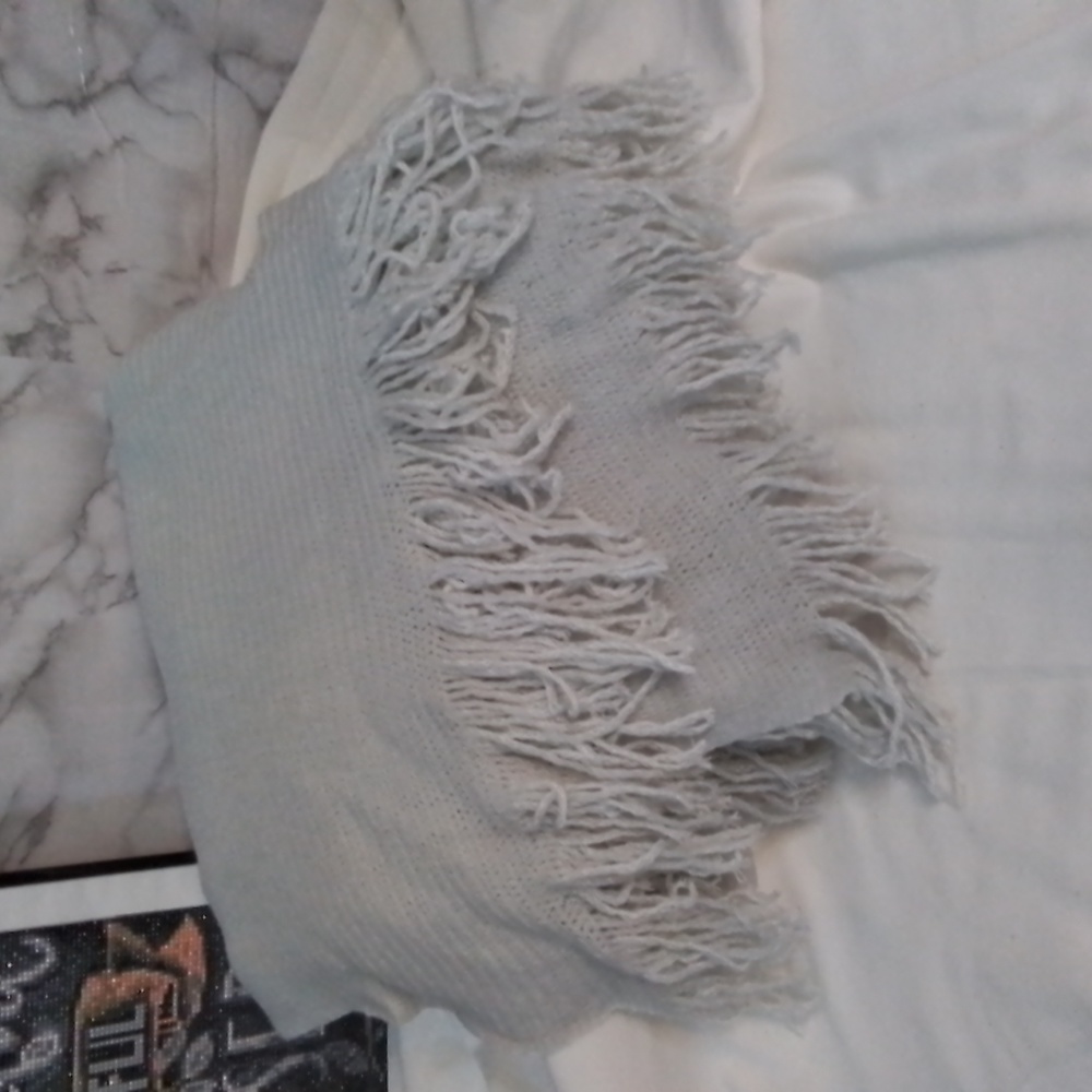Williams Sonoma woven fringed throw blanket